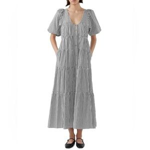 NWOT Bird & Knoll‎ Women's Cecci Cotton Stripe Maxi Dress Size Small